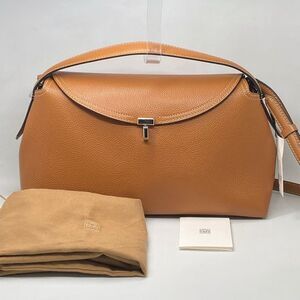 TOTEME T-Lock Top Handle Bag in Pebble Grain Leather